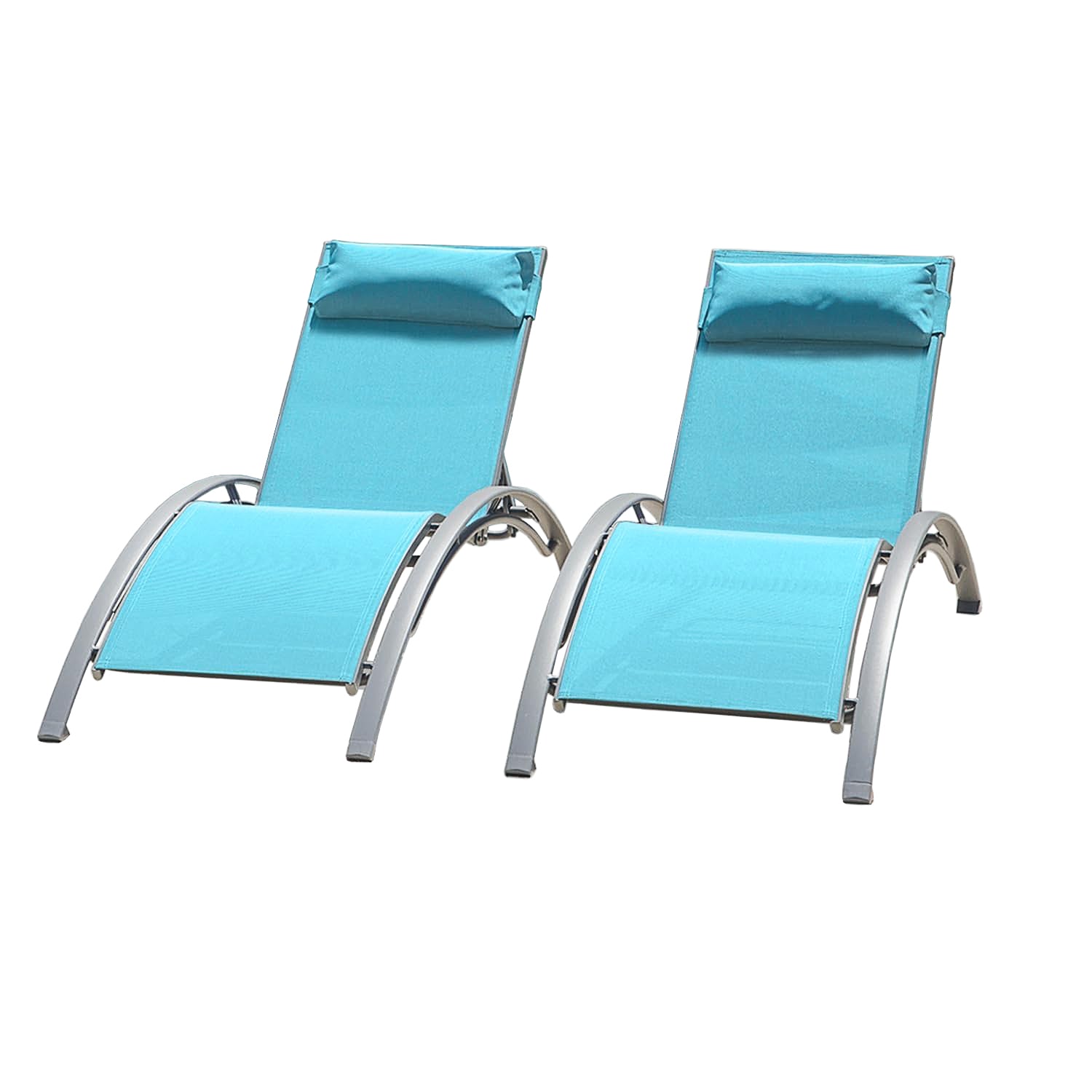 Pool Lounge Chairs Set Of 2-Lake Blue 2 Lounge Chairs