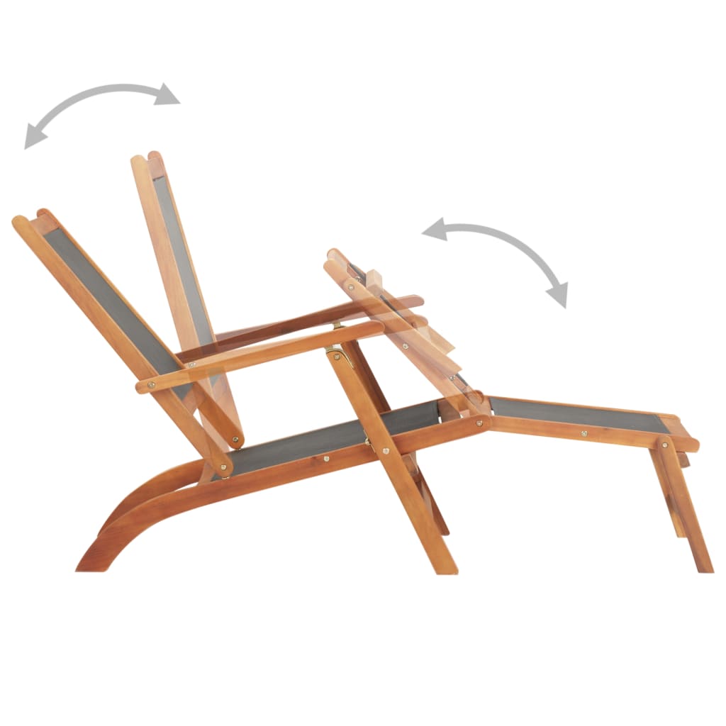 sun lounger made of solid acacia wood and textilene