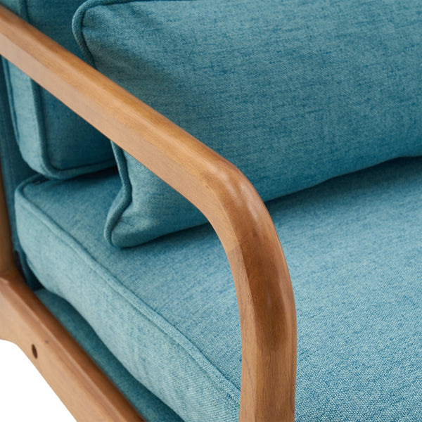 Oak Armrest Oak Upholstered Single Lounge Chair Indoor Lounge Chair Teal