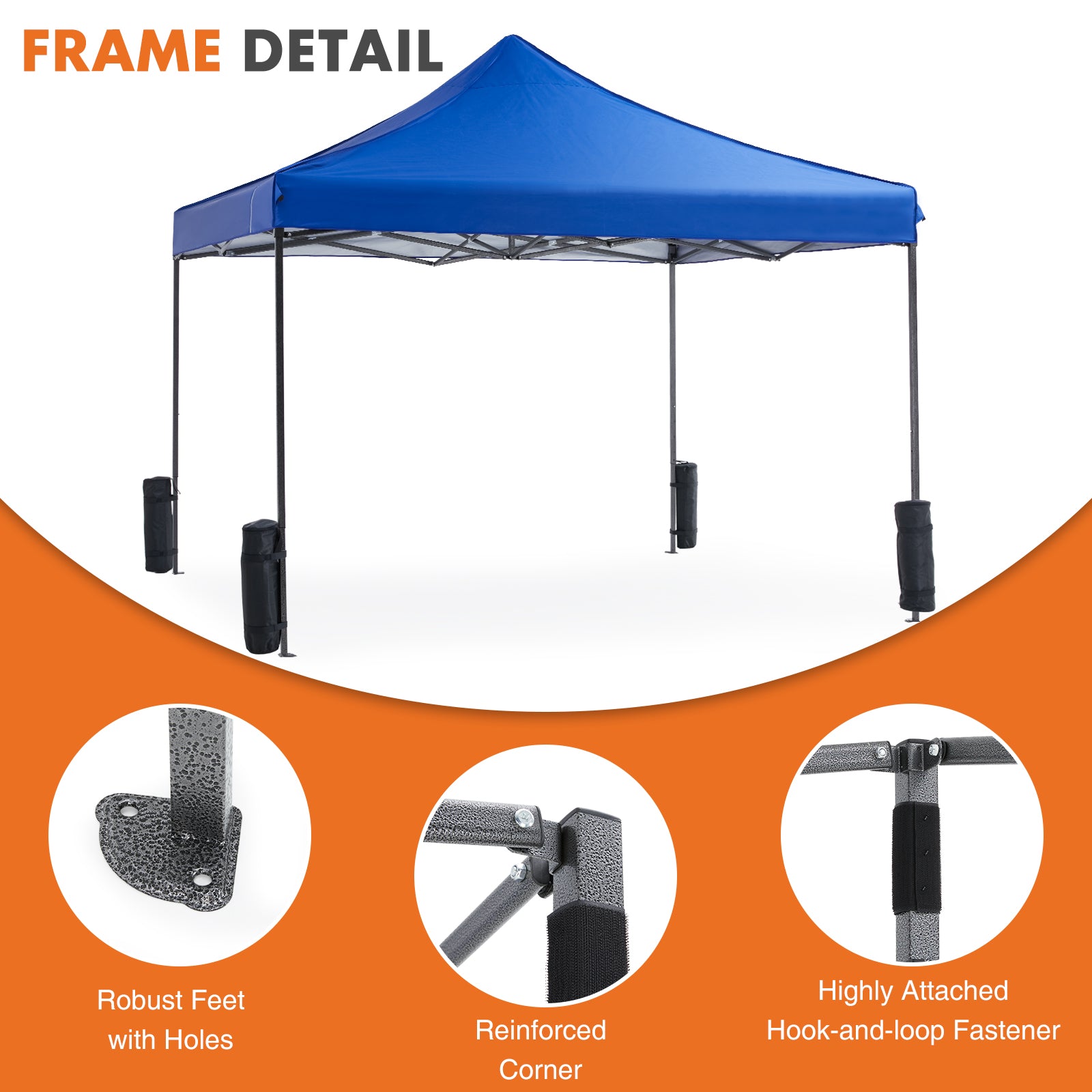10 X 10ft Up Canopy Tent Easy Setup Outdoor Shade Instant Portable Sun Shelter Canopy Tent For Parties Camping Beach
