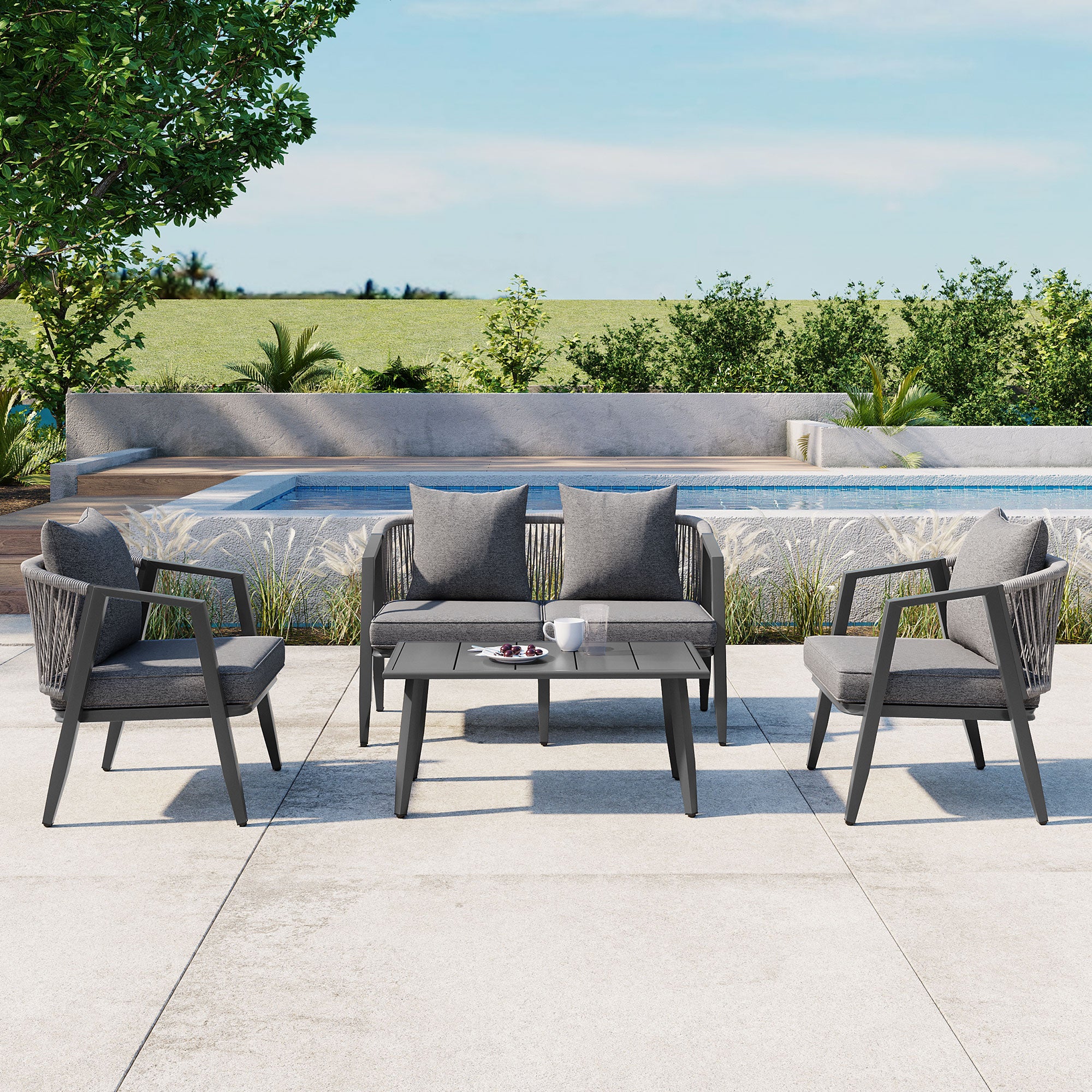 U-STYLE Durable And Comfortable Outdoor Seating Set Suitable For Patios Lawns And Poolsides