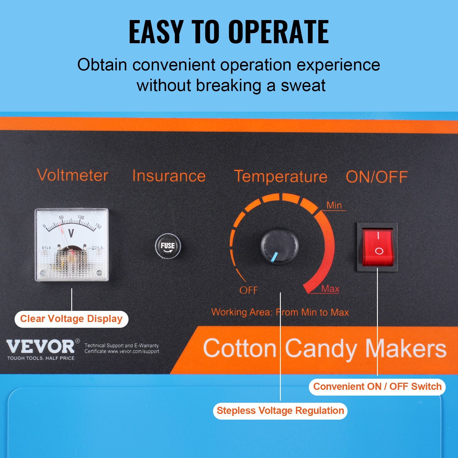 Electric Cotton Candy Machine, 1000W Candy Floss Maker, Commercial Cotton Candy Machine With Stainless Steel Bowl, Sugar Scoop, And Drawer, Perfect For Home Kids Birthday, Family Party, Blue