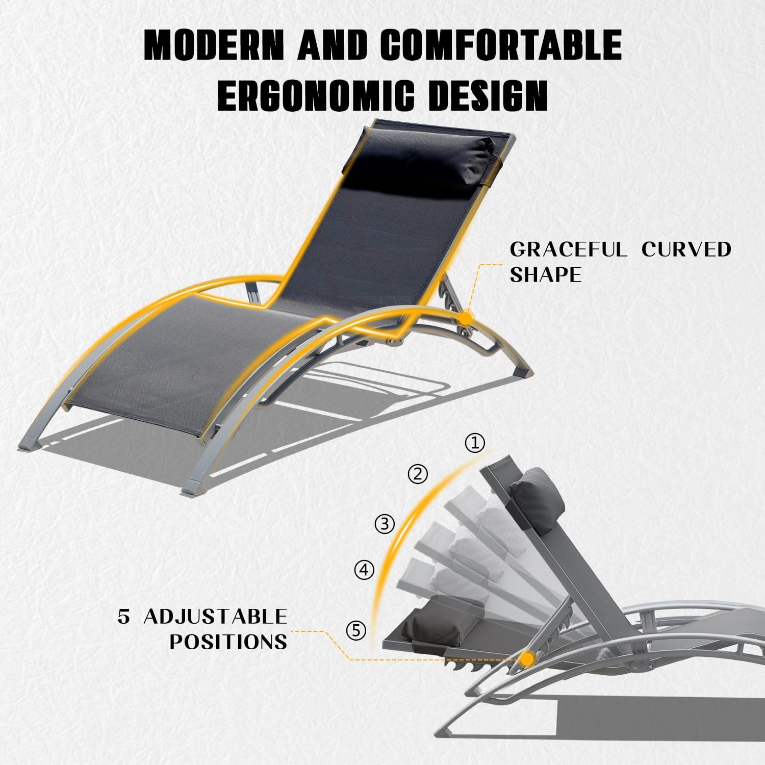 Pool Lounge Chairs Set Of 2-Dark Grey 2 Lounge Chairs
