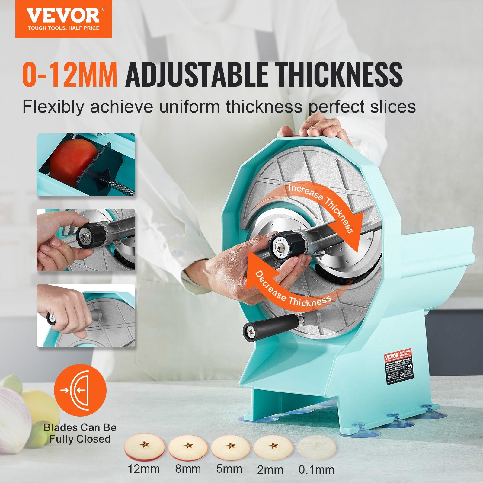 Manual Vegetable Fruit Slicer, 0-0.5&