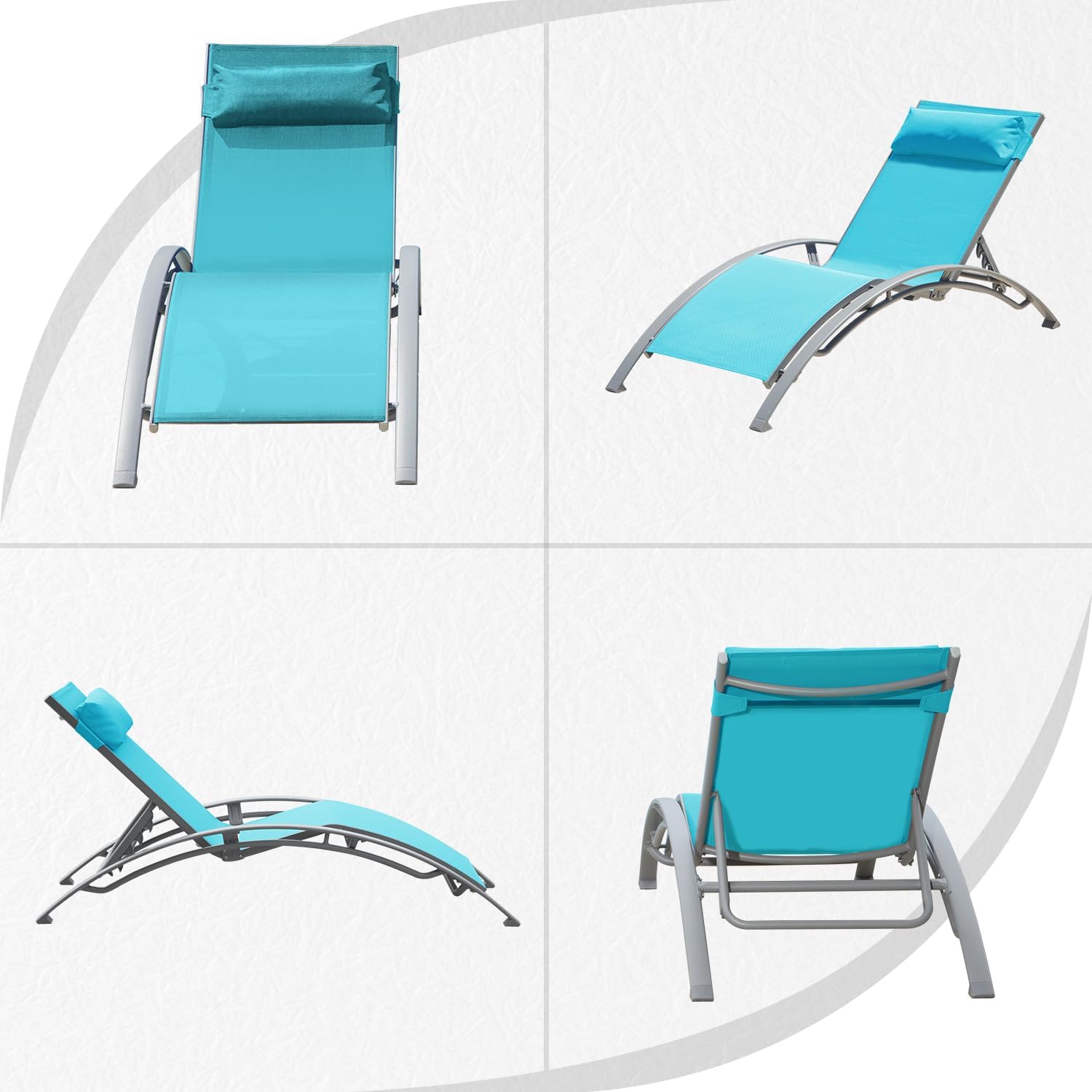 Pool Lounge Chairs Set Of 2-Lake Blue 2 Lounge Chairs