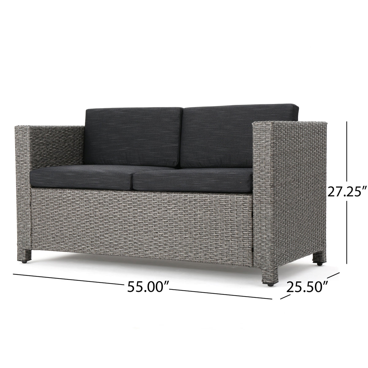 Puerta 4-Piece Outdoor Furniture Set with Water-Resistant Cushions - Rattan