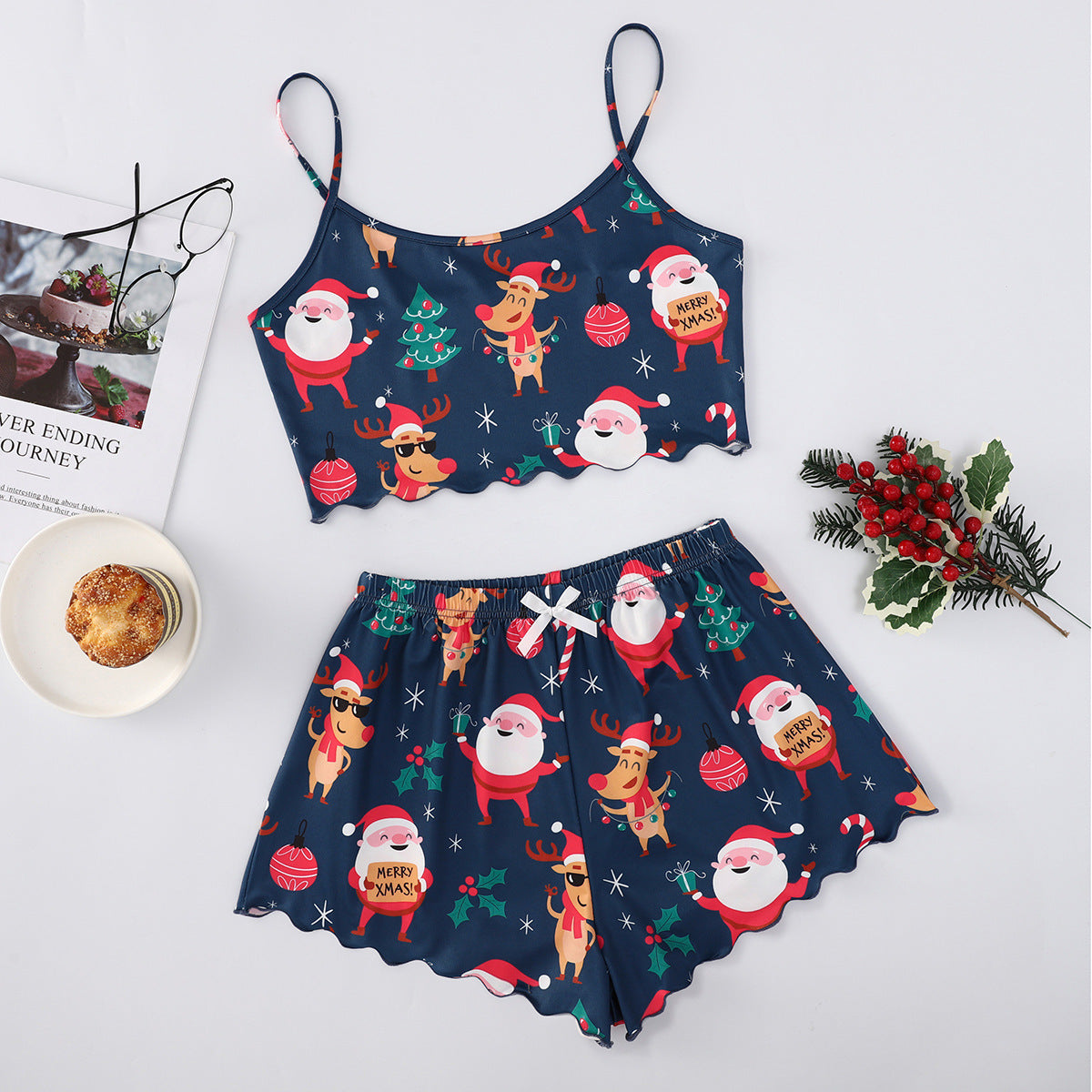 Christmas European And American Thin Pajamas Women&