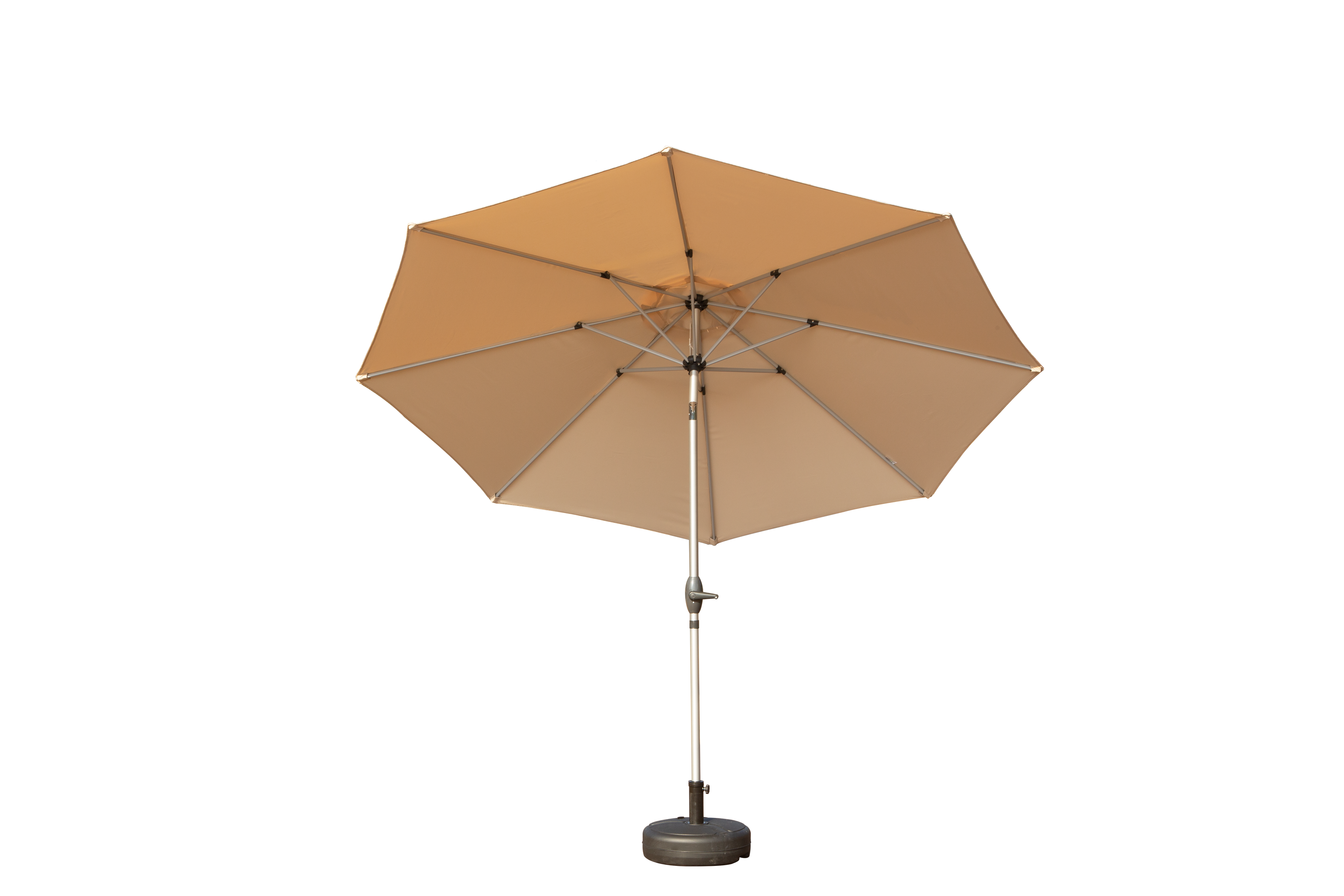 9FT Patio Umbrella, Outdoor Table Umbrella With Push Button Tilt And Crank, UV Protection Waterproof Market Sun Umbrella With 8 Sturdy Ribs For Garden, Deck, Backyard, Pool Beige