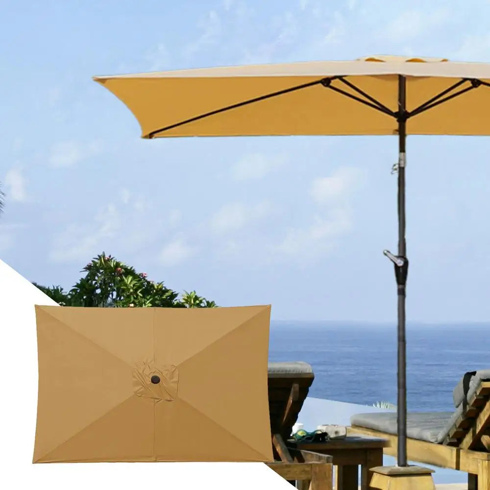Rectangular Parasol Cloth Replacement 200x300cm Outdoor Backyard Garden Rainproof Square Patio Umbrella Cloth Replacement Canopy