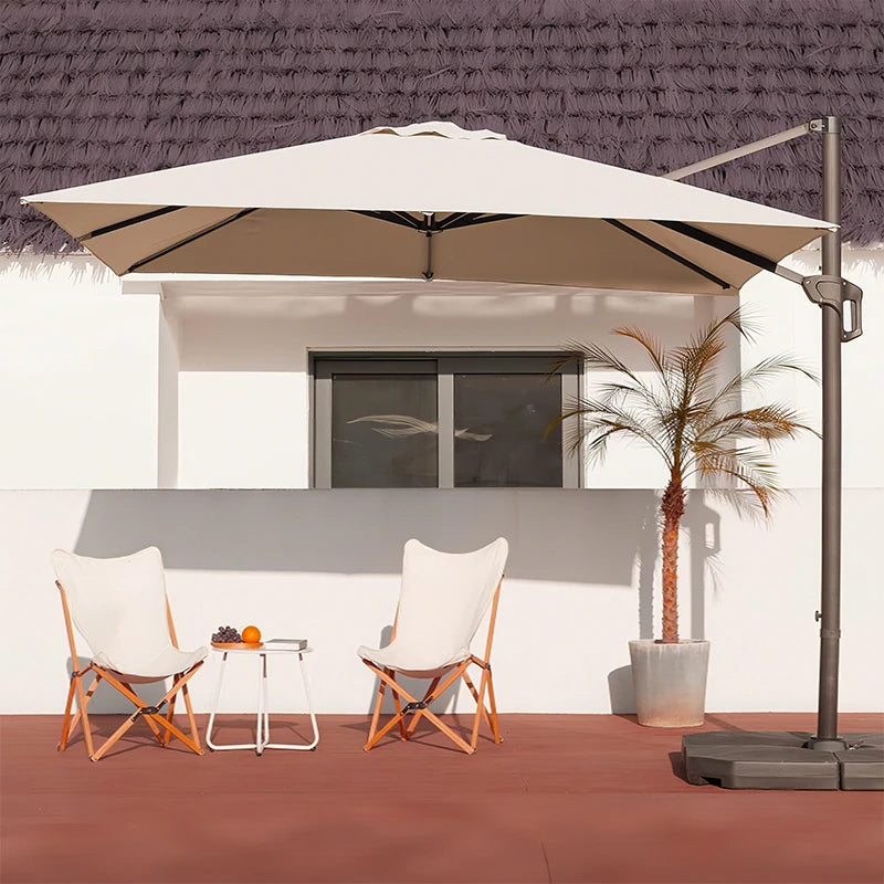 Outdoor Aluminum Roman Parasol Umbrella 9ft Waterproof for Patio Garden Courtyard Hotel Use-Modern Design
