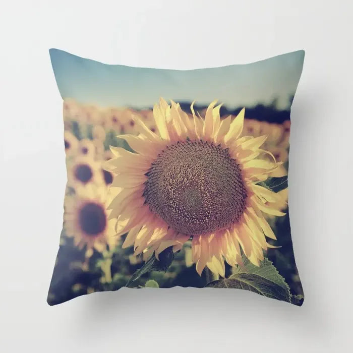 Sunflower Cushion Cover Summer Sofa Pillow Bedroom Home Decor Car Office