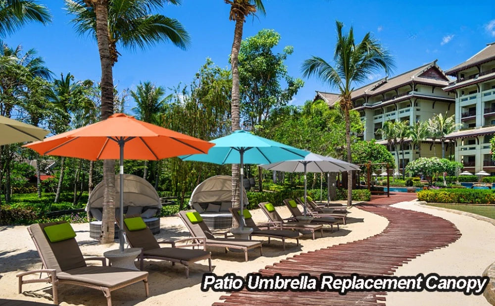 Parasol Replacement Cloth Outdoor Garden 2/2.5/2.7/3M Umbrella Cover Waterproof Sunshade Canopy For 6 Ribs/8 Ribs Parasol Cover