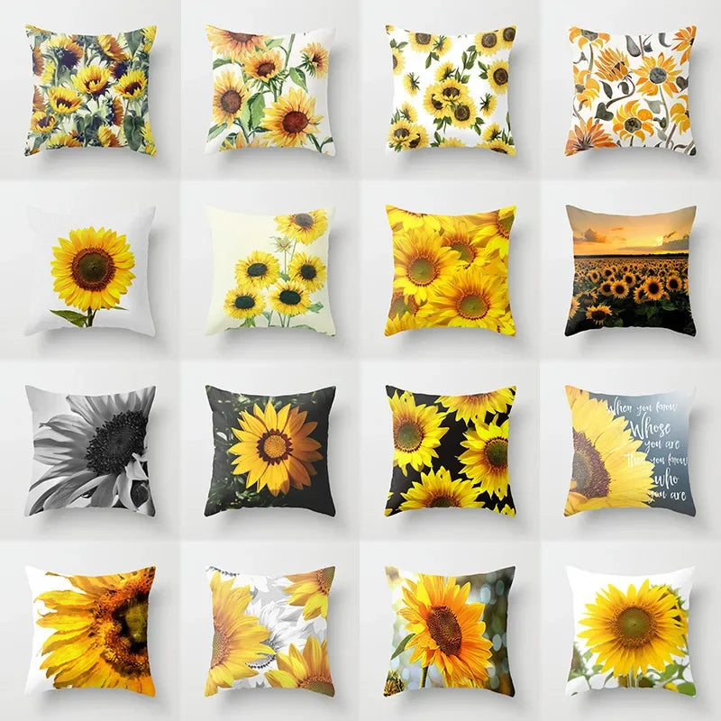 Sunflower Cushion Cover Summer Sofa Pillow Bedroom Home Decor Car Office