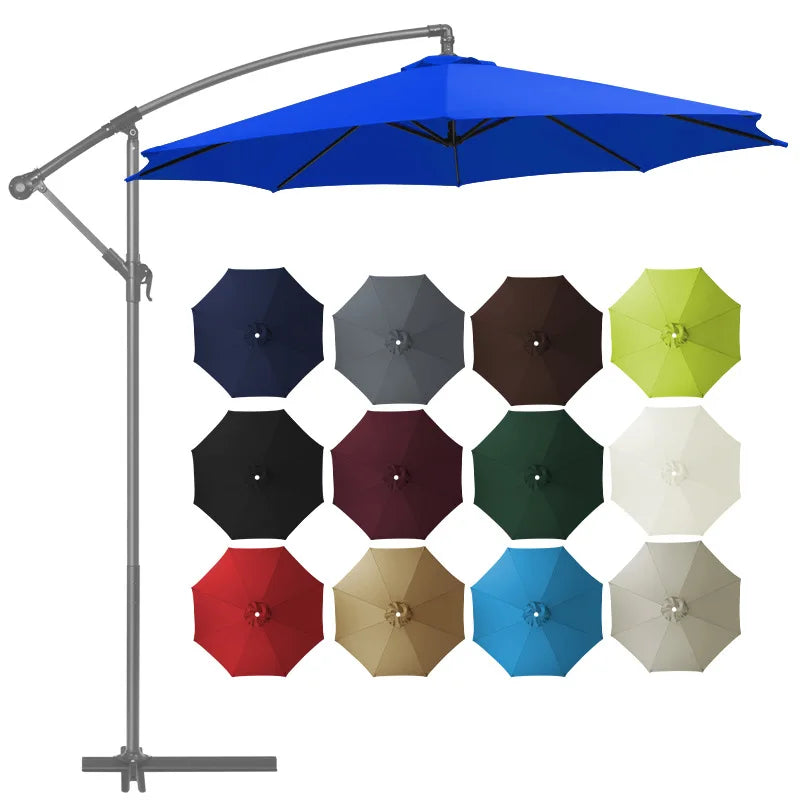 6 Ribs/8 Ribs Parasol Replacement Cloth Without Stand Parasol Umbrella Cover Waterproof Sunshade Cloth Canopy Patio Garden Cover