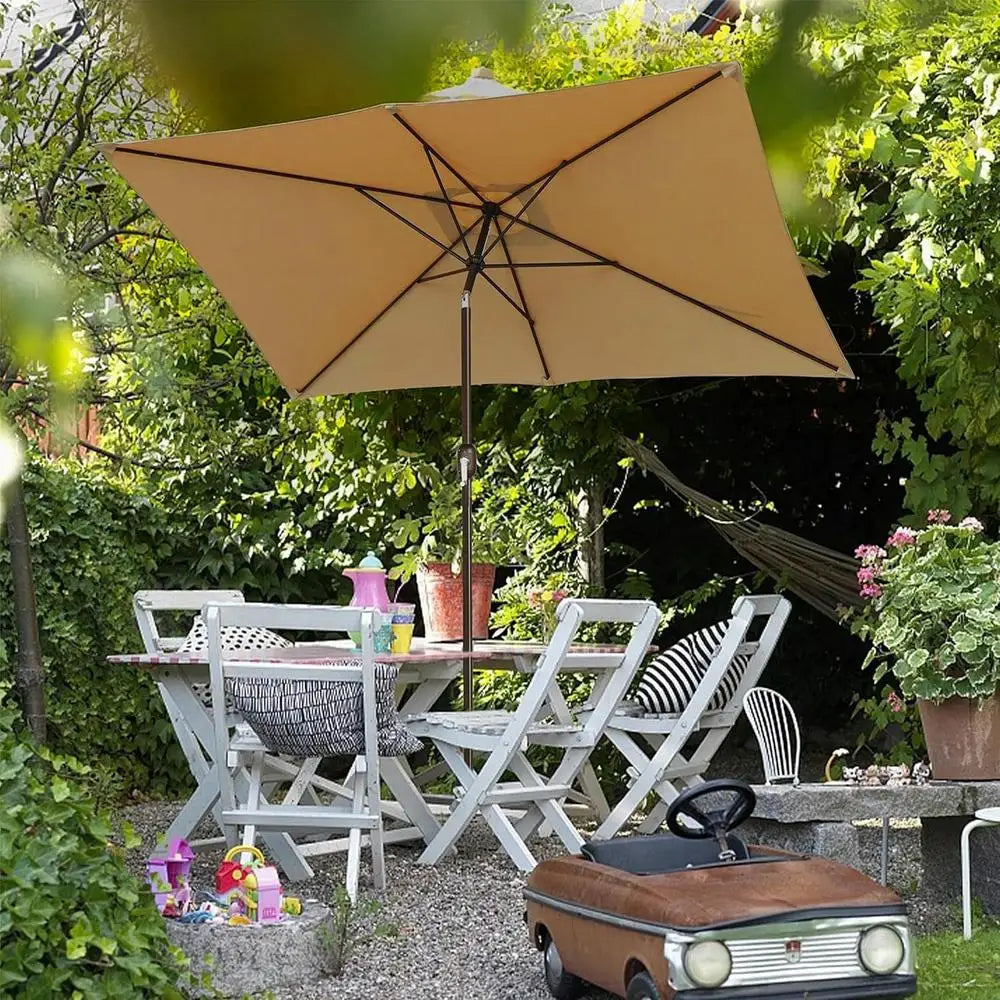 2x3m Rectangular Patio Umbrella Cloth Replacement Canopy Summer UV Protection Cantilever Parasol Top For Outdoor Deck Backyard
