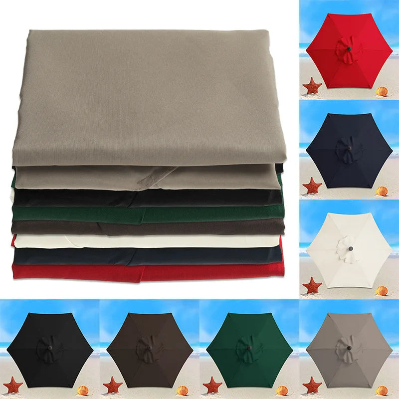 2/2.7/3M Parasol Replacement Cloth Without Stand Parasol Umbrella Cover Waterproof Sunshade Cloth Canopy Patio Garden Cover