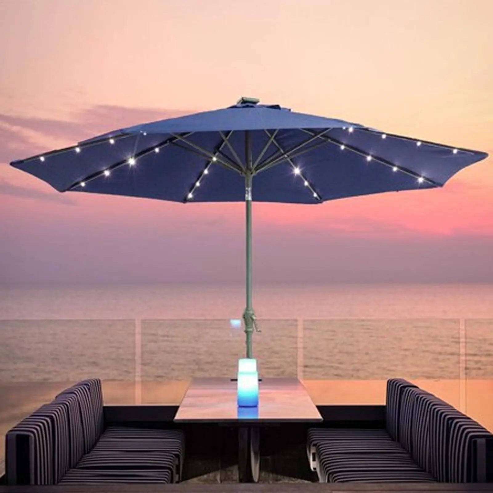 Solar Umbrella String Light 104 LED Parasol String Lamp With 8 Lighting Mode Waterproof Outdoor Lighting Beach Garden Decoration