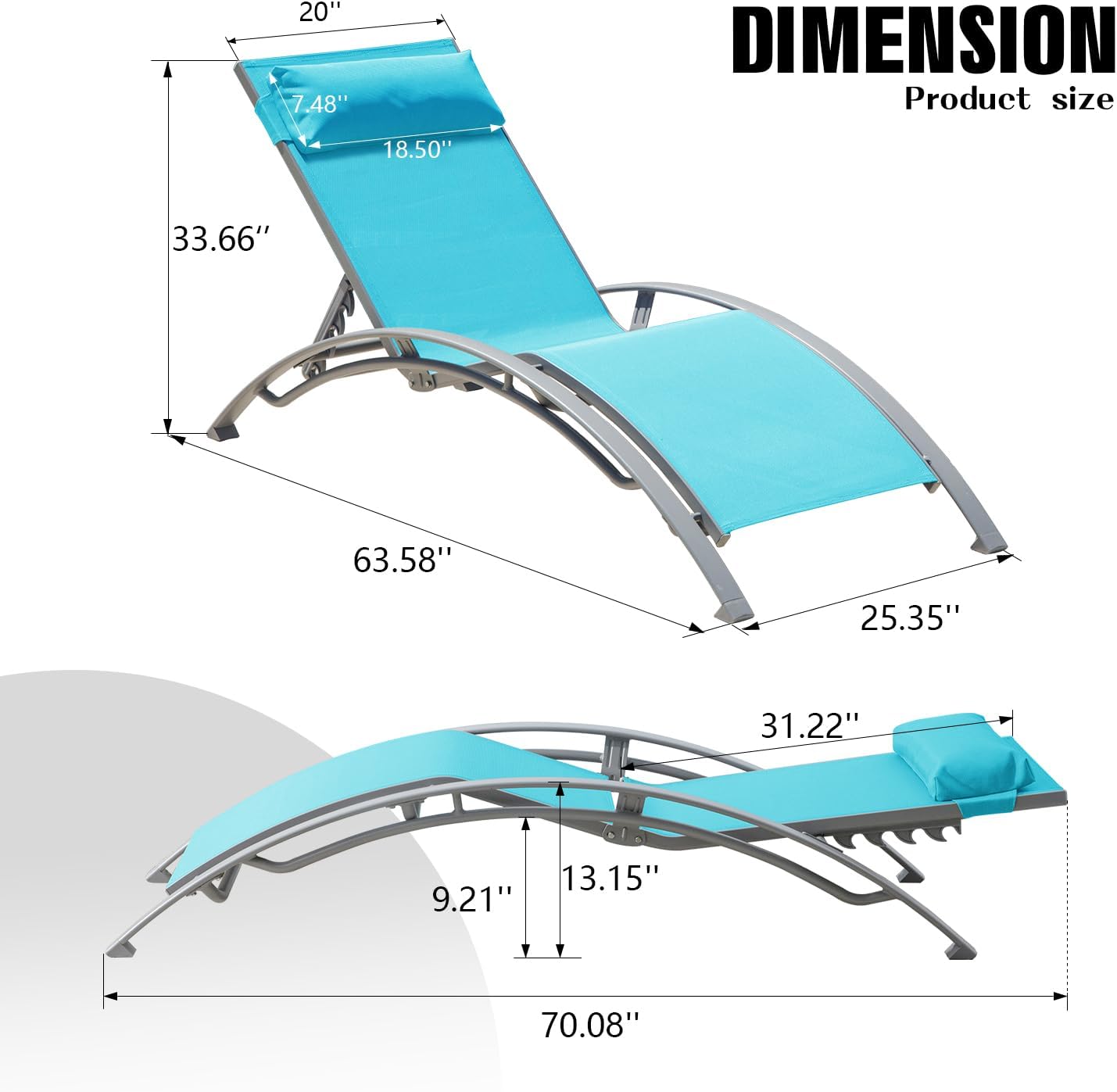 Pool Lounge Chairs Set Of 2-Lake Blue 2 Lounge Chairs