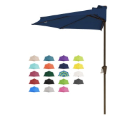 Sturdy Frame Central Column Semi-umbrella For Home Patio Garden. Durable Umbrella That Serves Both Sun Protection And Rain Shelter Purposes.