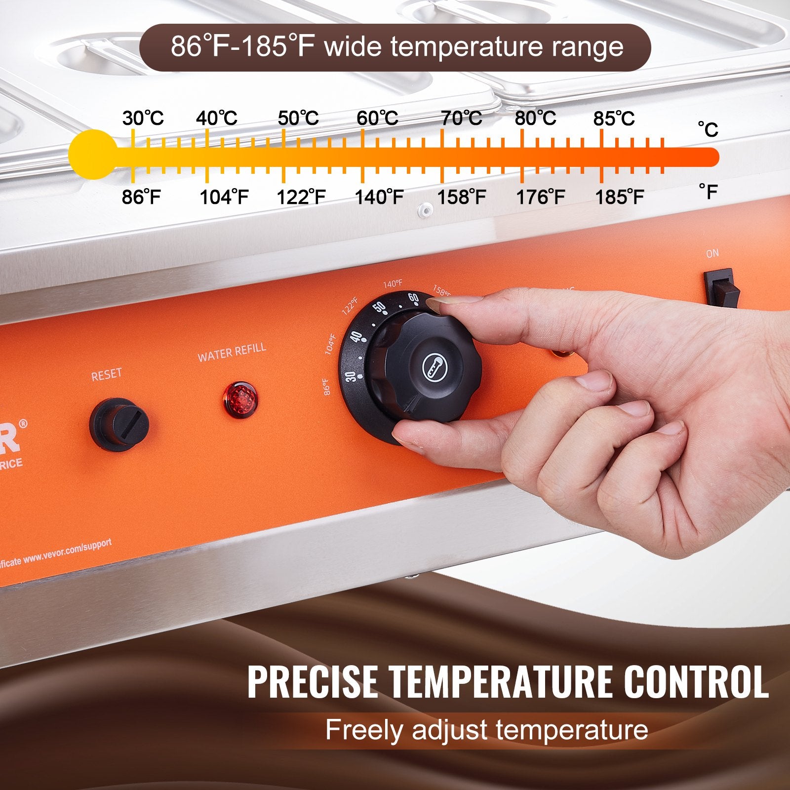Chocolate Tempering Machine, 26.5 Lbs 3 Tanks Chocolate Melting Pot TEMP Control 86~185F, 1500W Stainless Steel Electric Commercial Food Warmer For Chocolate/Milk/Cream Melting And Heating