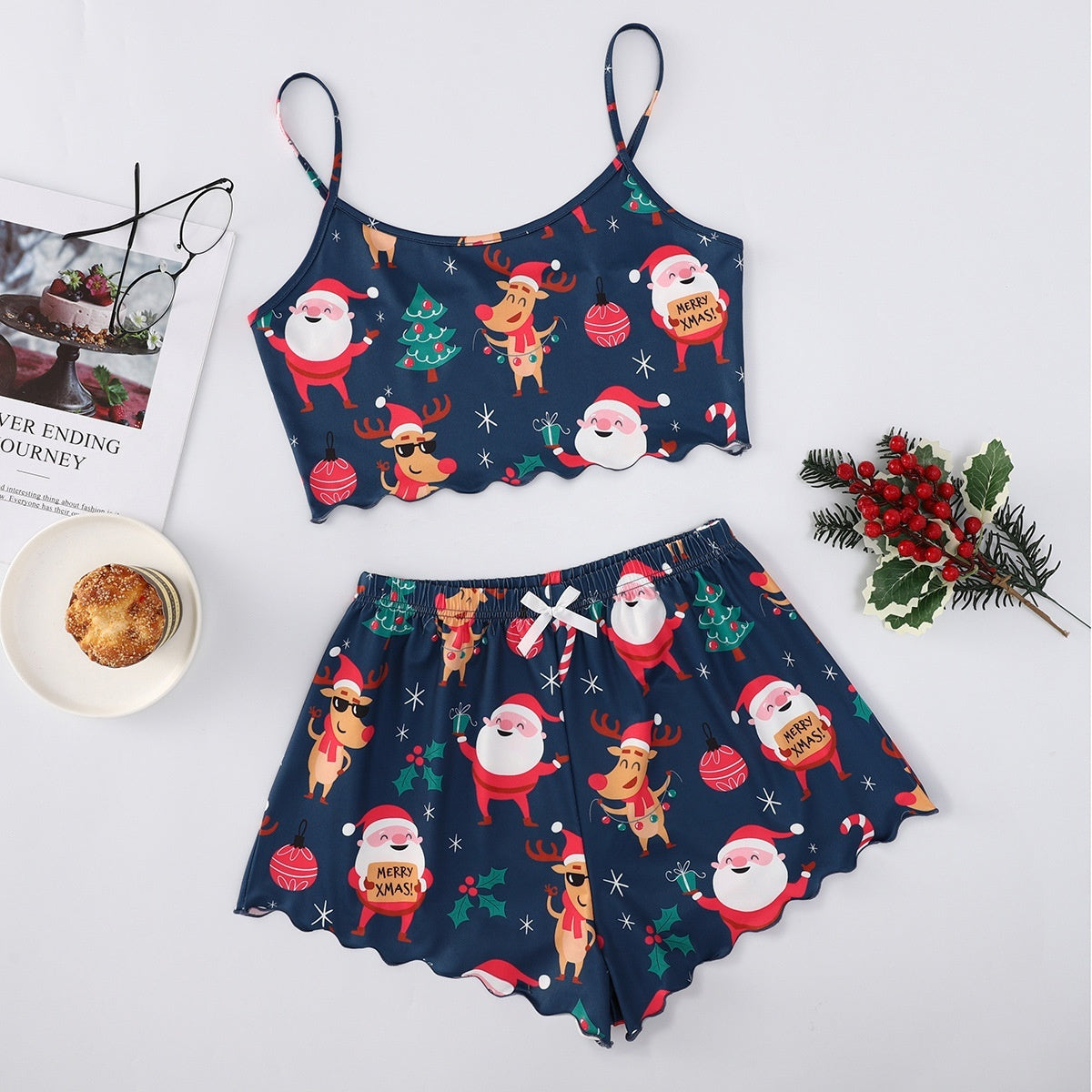 Christmas European And American Thin Pajamas Women&