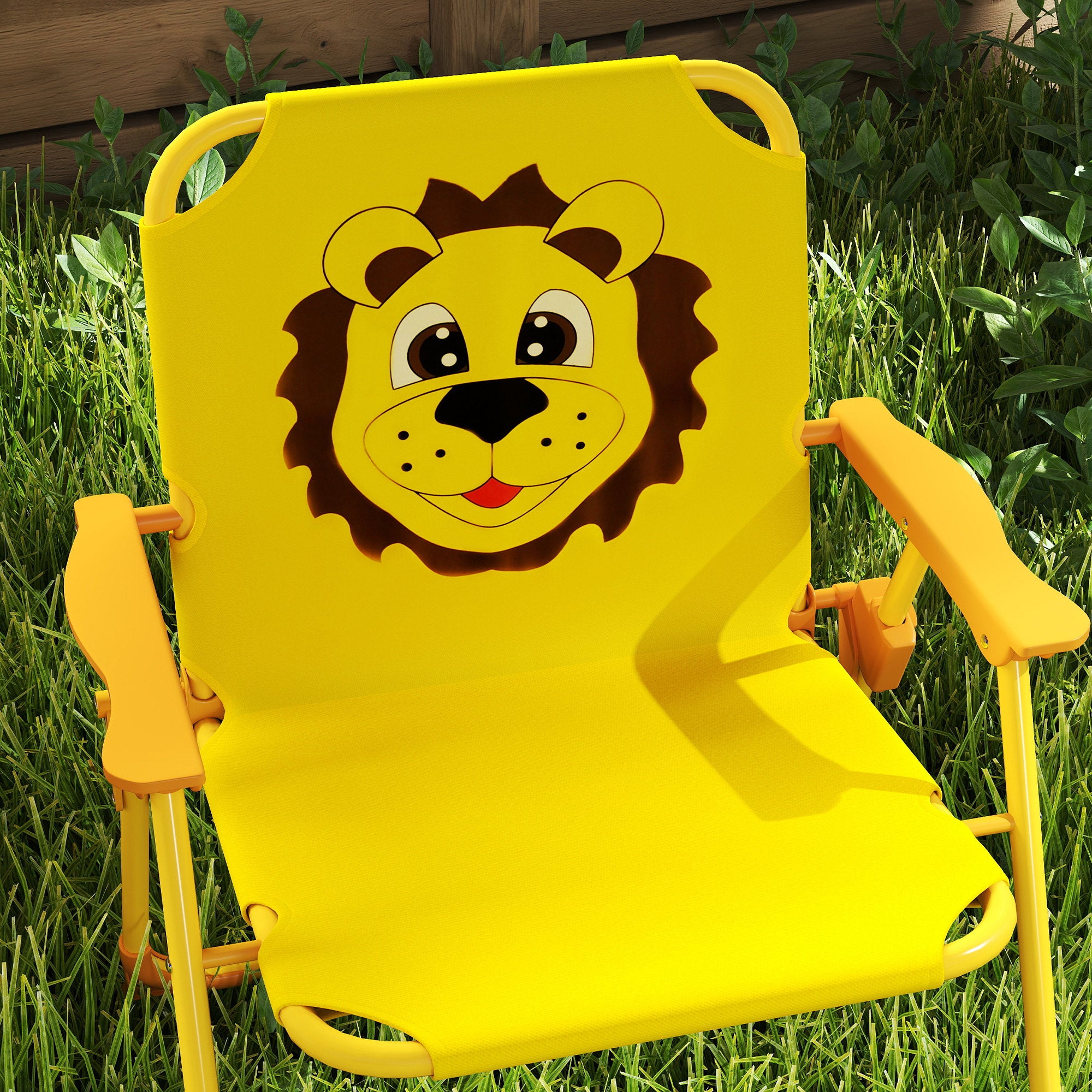 Kids Picnic Table and Chair Set, Outdoor Activity Table with Foldable Chairs, Height Adjustable Umbrella, Yellow