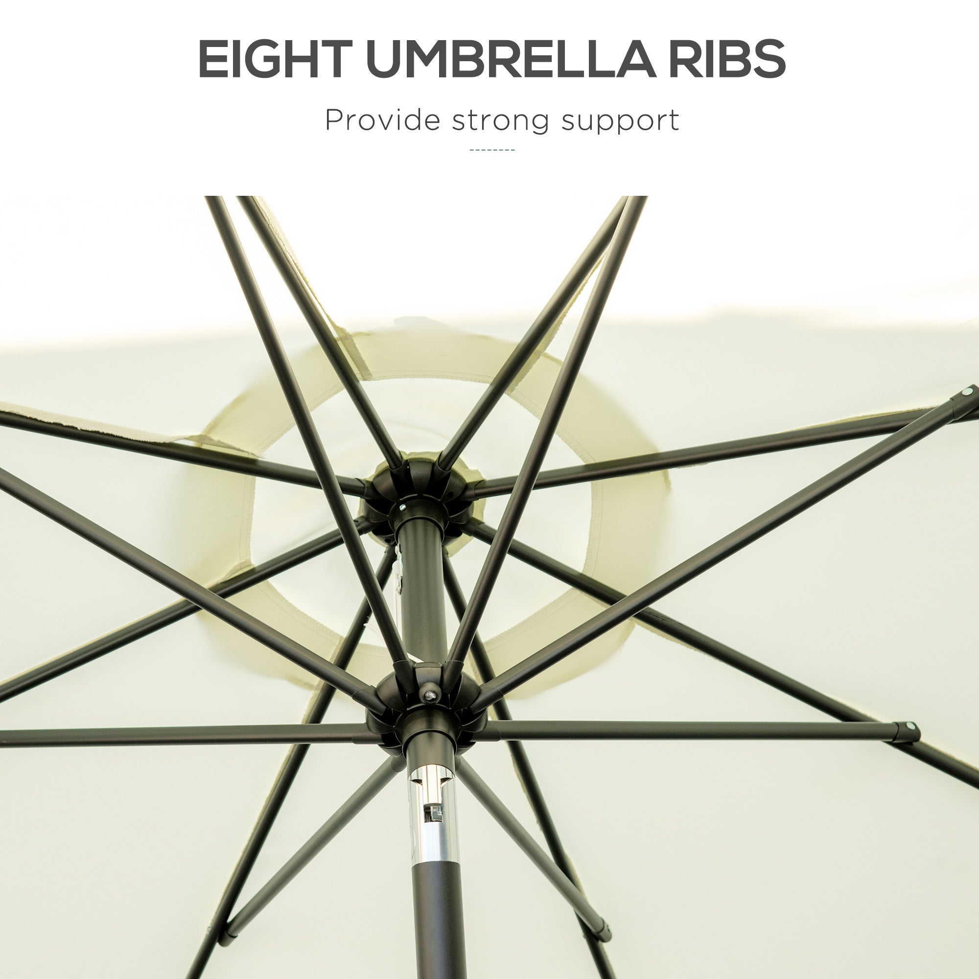 9 ft Cantilever Umbrella with Push Button Tilt and Crank Tassles and 8 Ribs Shade Umbrellas for Garden