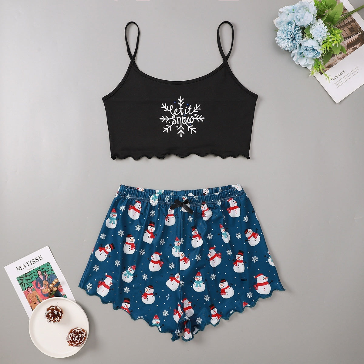 Christmas European And American Thin Pajamas Women&