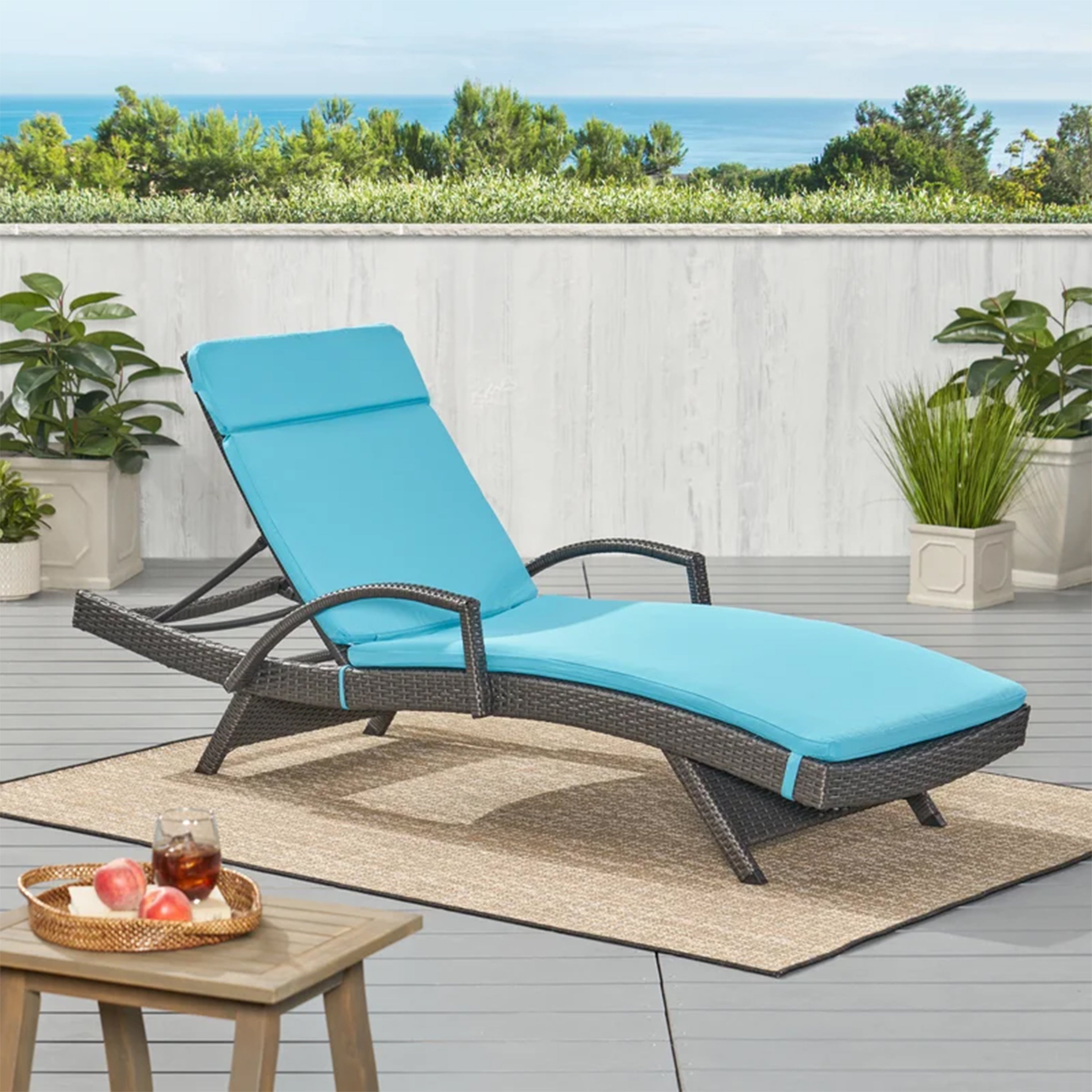 52005.00CUSH- BLU  2PCS  SALEM Outdoor Chaise Lounge Cushion  Without Chaise Lounge