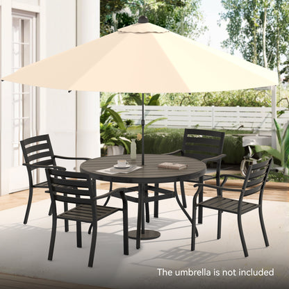 5-Piece Outdoor Patio Dining Set with Stackable Metal Chairs – Black