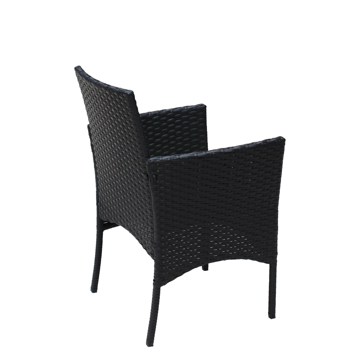 4 PC Rattan Patio Furniture Set with Cushions - Black and Green