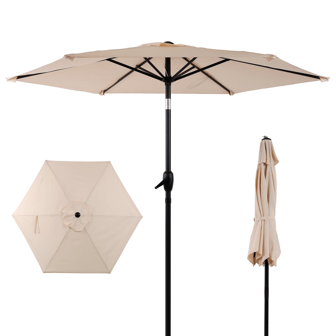 10FT Patio Umbrella with Tilt and Crank Mechanism - Multiple Colors