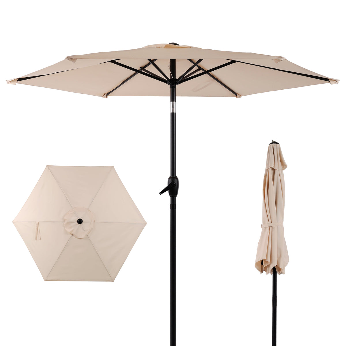 10FT Patio Umbrella with Tilt and Crank Mechanism - Multiple Colors