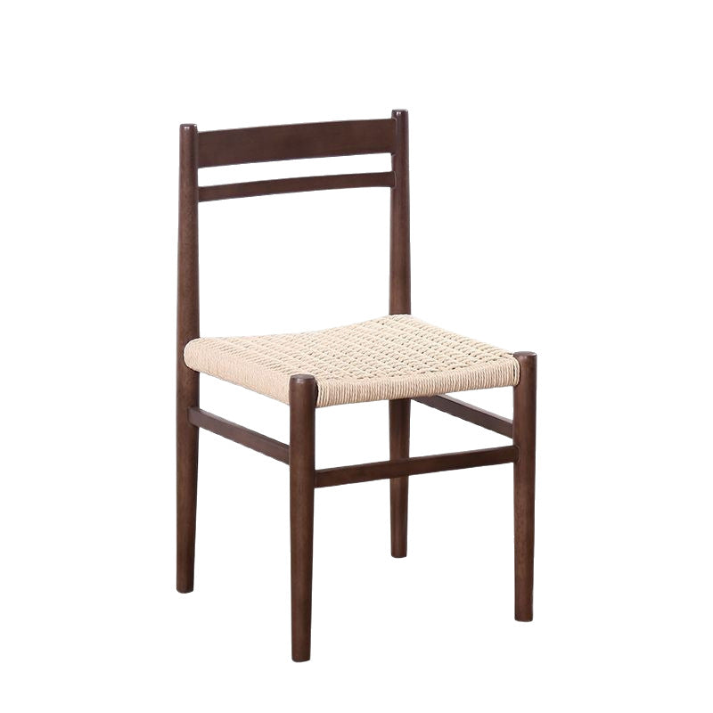 Nordic-style Minimalist Log And Rope-woven Lounge Chair