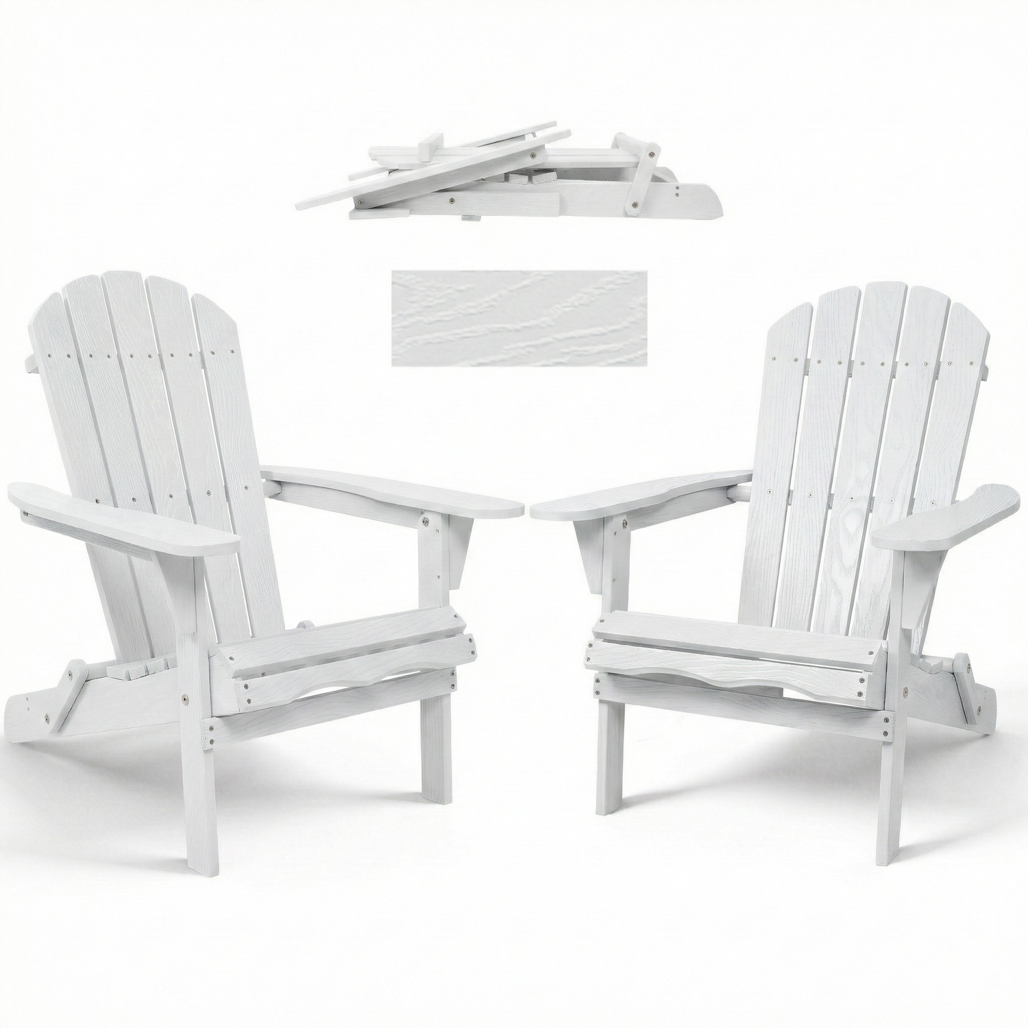 Wood Lounge Patio Chair For Garden Outdoor Wooden Folding Embossed Adirondack Chair Solid Wood Lounge Patio Chair With Wood Grain