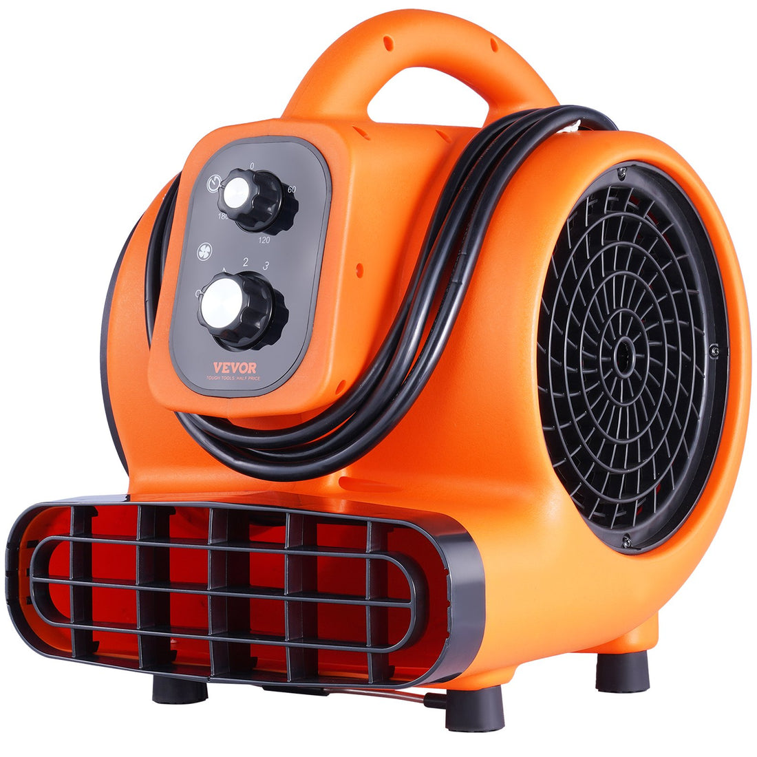 VEVOR Floor Blower, 1000 CFM Air Mover For Drying And Cooling, Portable Carpet Dryer Fan With 4 Blowing Angles And Time Function, For Janitorial, Home, Commercial, Industrial Use, ETL Listed