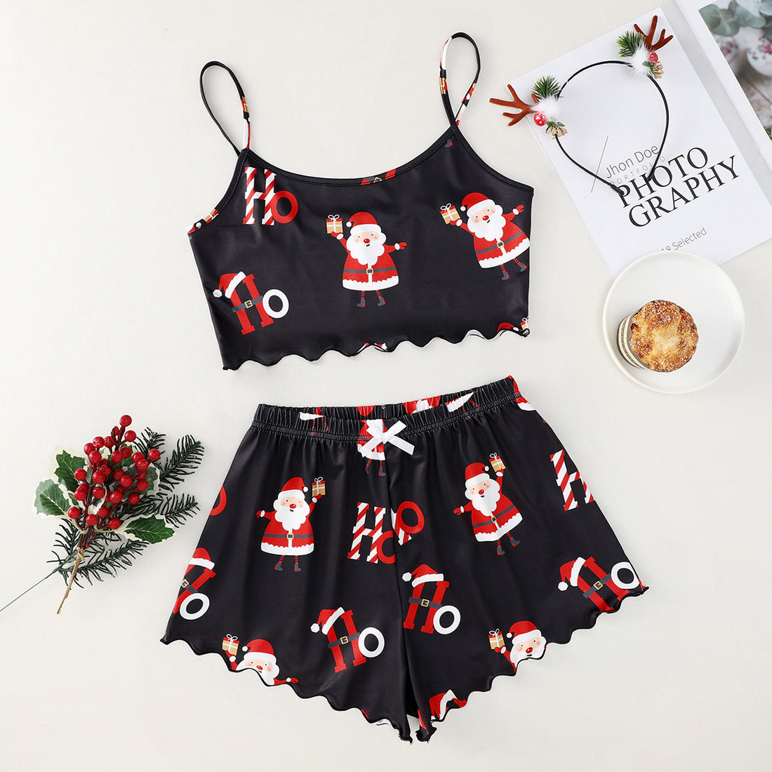 Christmas European And American Thin Pajamas Women&