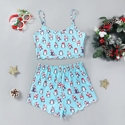 Christmas European And American Thin Pajamas Women&