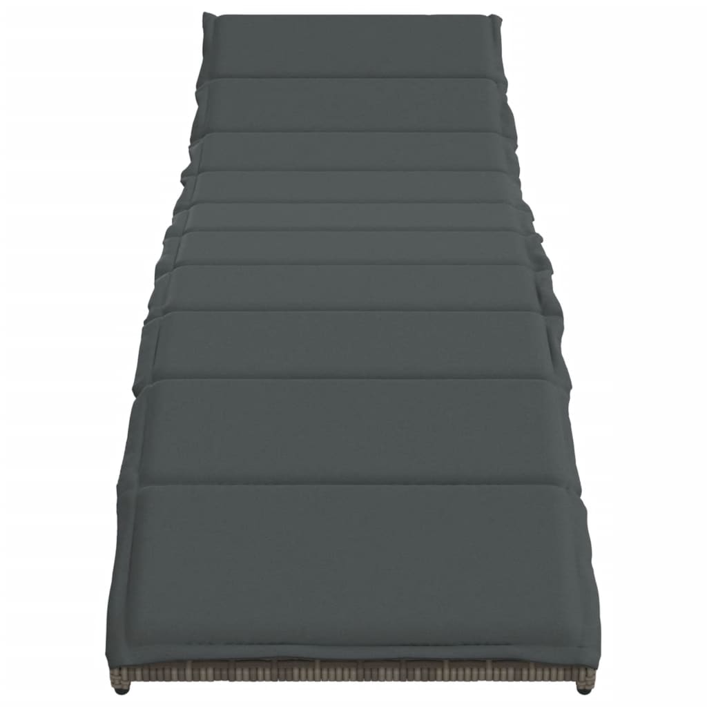 sun lounger with cushions 55x poly rattan