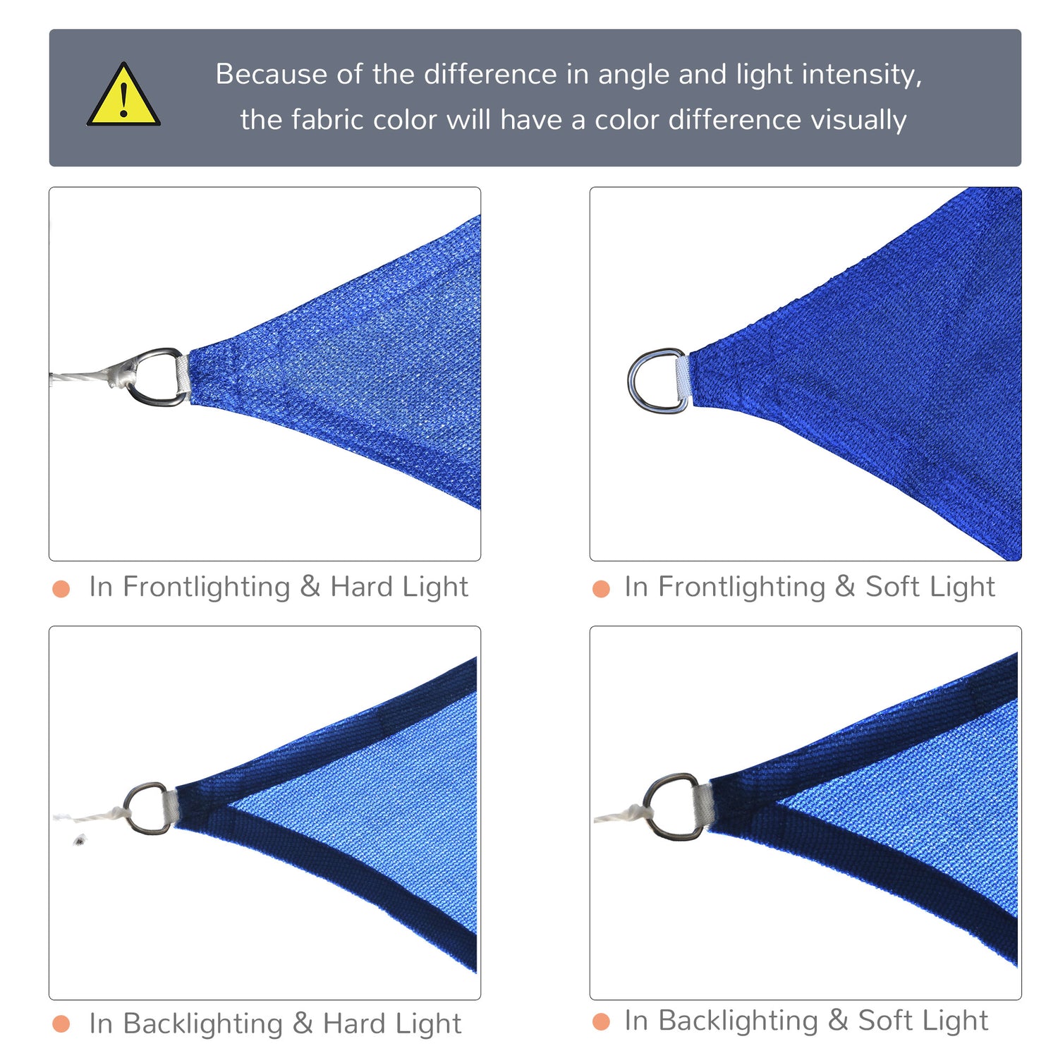 16’ x 20’ Sun Shade Sail Canopy Outdoor Shade Sail Cloth for Patio Deck Yard with D-Rings and Rope Included, Blue