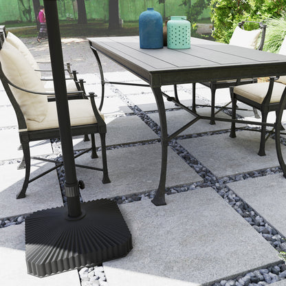 Square Patio Umbrella Base Holder, Heavy Duty Outdoor Umbrella Stand Base, Filled Up to 42lbs with Stand or 33lbs with Water for Garden, Poolside, Black