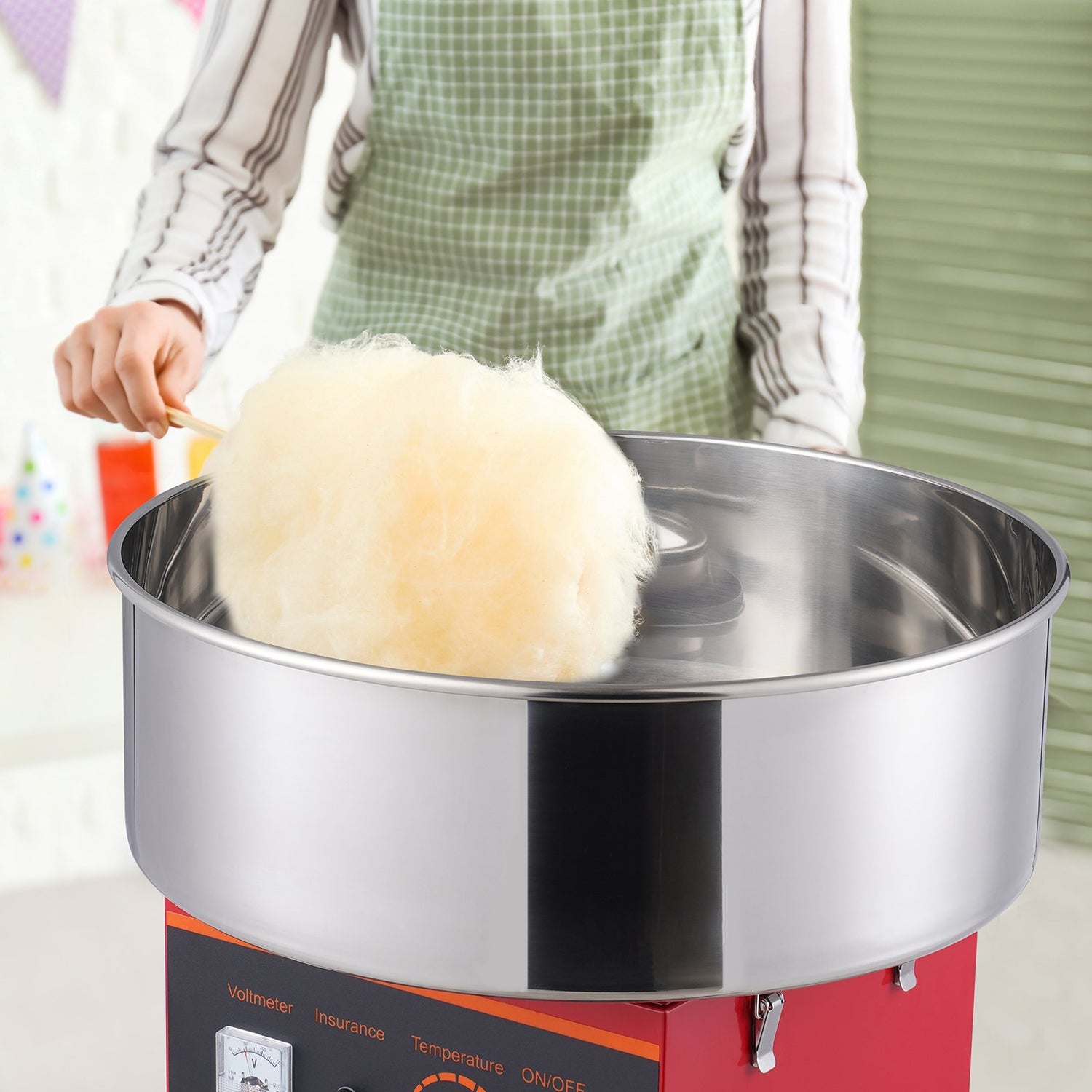 Electric Cotton Candy Machine, 1000W Candy Floss Maker, Commercial Cotton Candy Machine With Stainless Steel Bowl, Sugar Scoop, And Drawer, Perfect For Home Kids Birthday, Family Party, Red