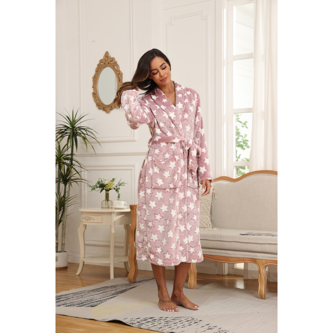 RONGTAI - Soft Fleece Robes For Women, Lightweight And Warm, Spa &amp; Bath Robes For Mom, Wife &amp; Friend