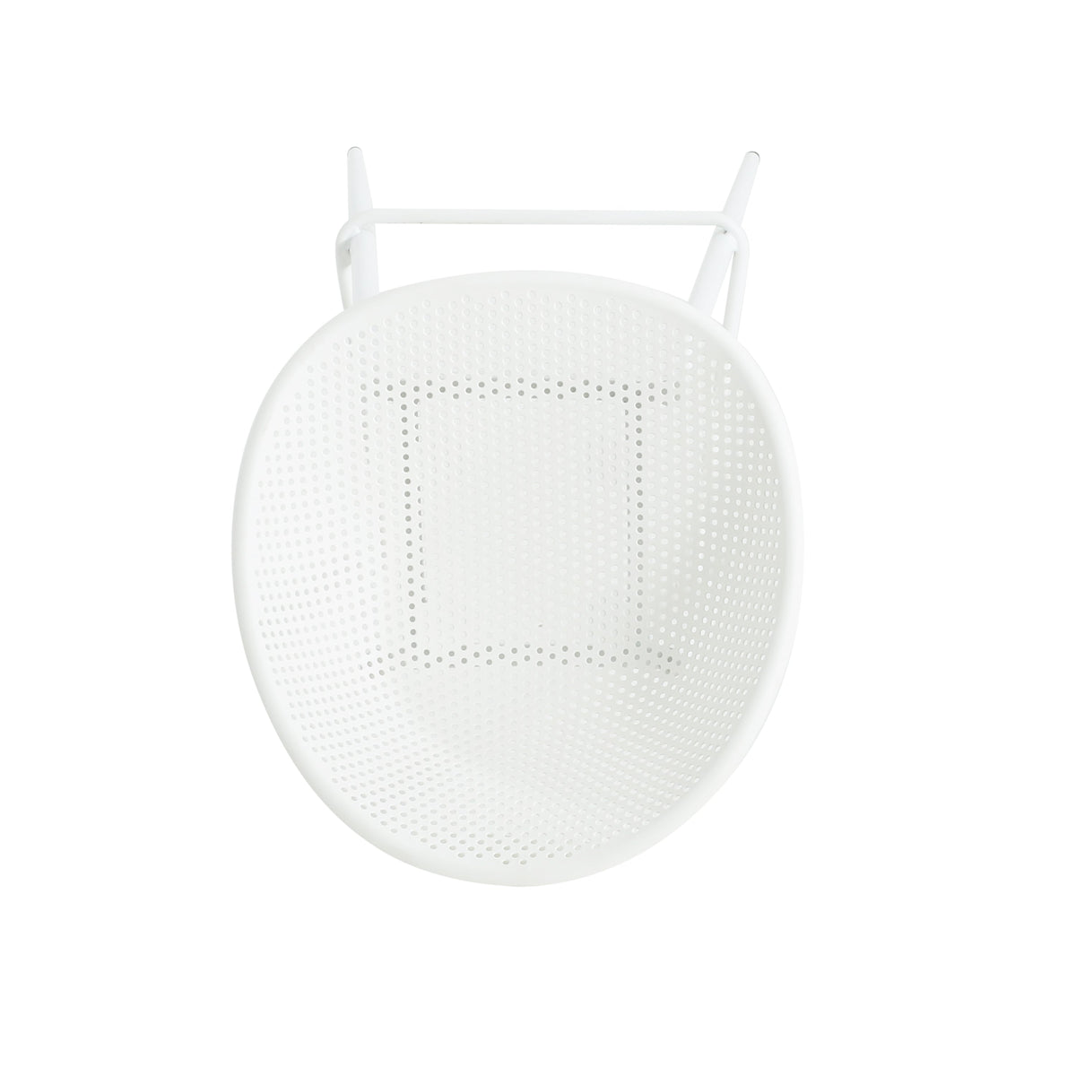 Modern Gable Outdoor Barstool Set of 2 with Perforated Design - White