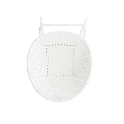 Modern Gable Outdoor Barstool Set of 2 with Perforated Design - White