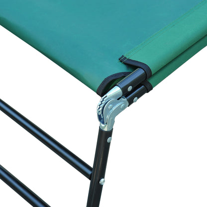 Folding Patio Lounge Chair, Outdoor Sun Tanning Chair, 5-level Adjustable Back, Chaise Pool Breathable Chair with Steel Frame, for Beach, Yard, Green