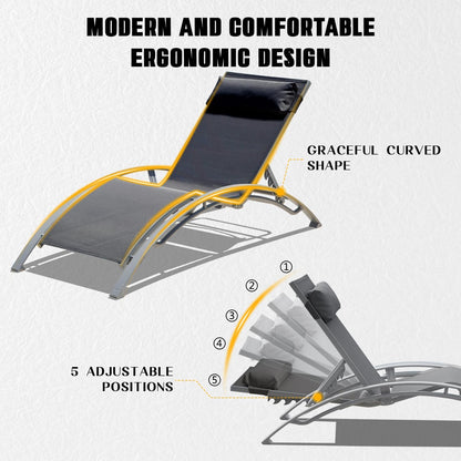 Pool Lounge Chairs Set Of 2-Dark Grey  2 Lounge Chairs