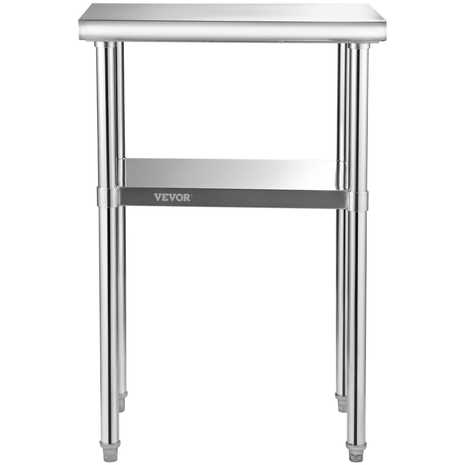 Stainless Steel Prep Table, 24 X 18 X 36 Inch, 600lbs Load Capacity Heavy Duty Metal Worktable With Adjustable Undershelf &amp; Feet, Commercial Workstation For Kitchen Restaurant GarageBackyard