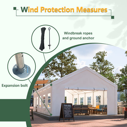 16x32 FT Party Tent With 3 Storage Bags &amp; Removable Sidewalls, Outdoor Canopy Gazebo For Carport Camping Garden Wedding BBQ Commercial