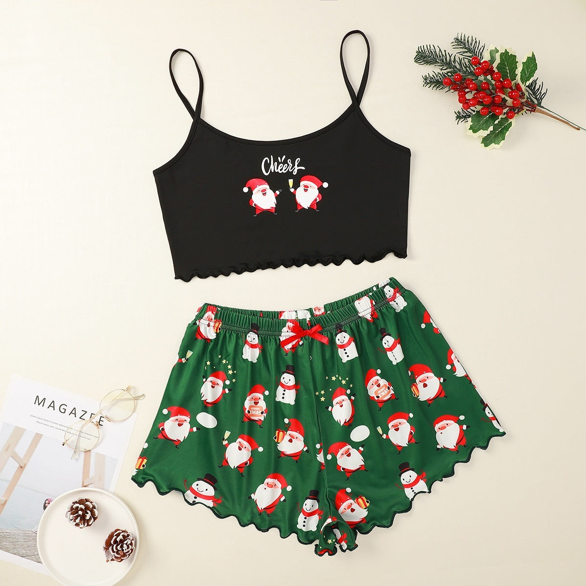Christmas European And American Thin Pajamas Women&